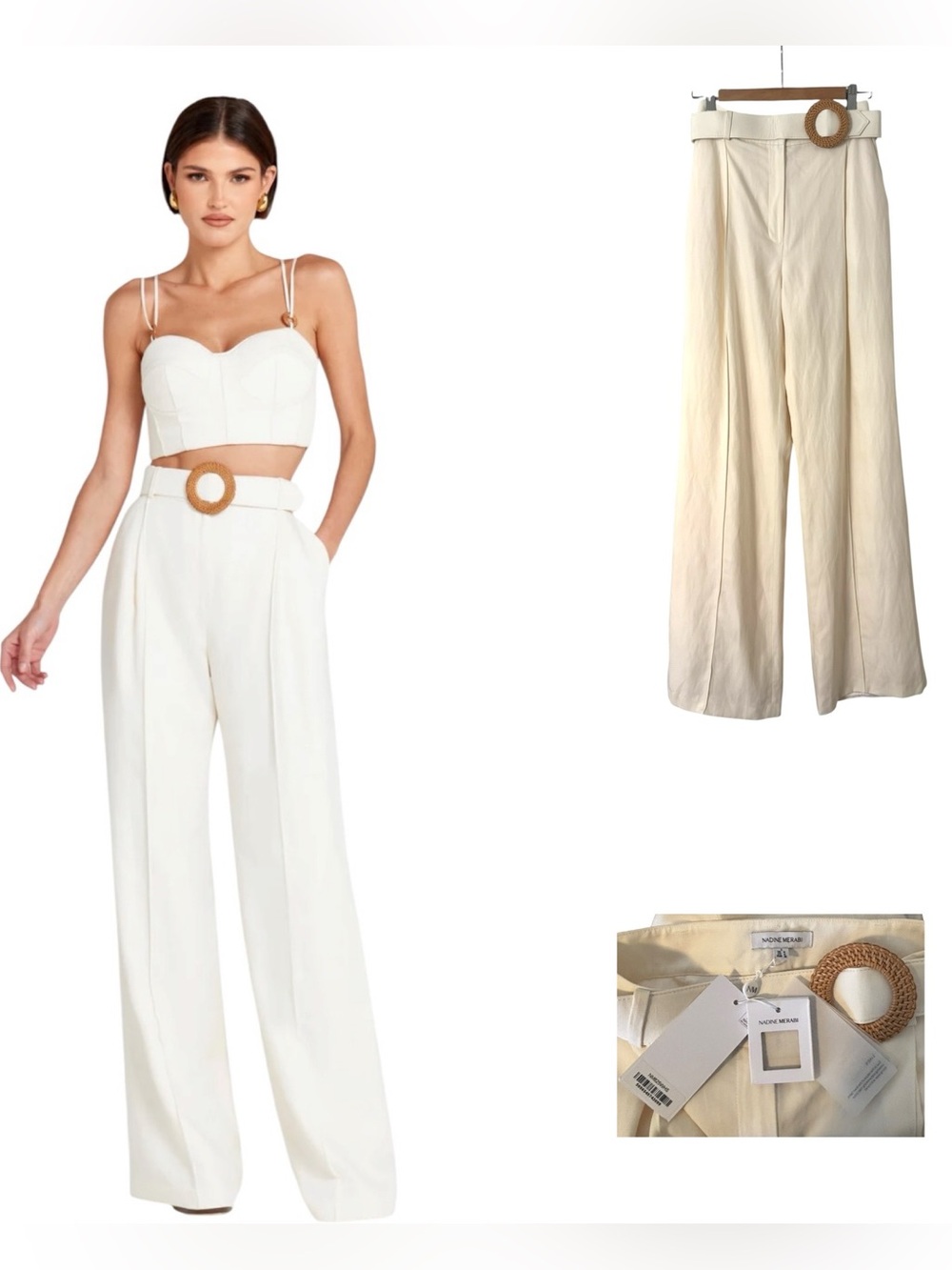 Nadine Merabi Claudia White Trousers